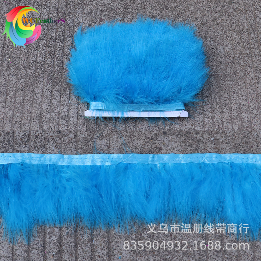 温册羽毛供应各色火鸡毛血管绒布边服装鞋帽线衣配羽毛咖啡色现货详情图12
