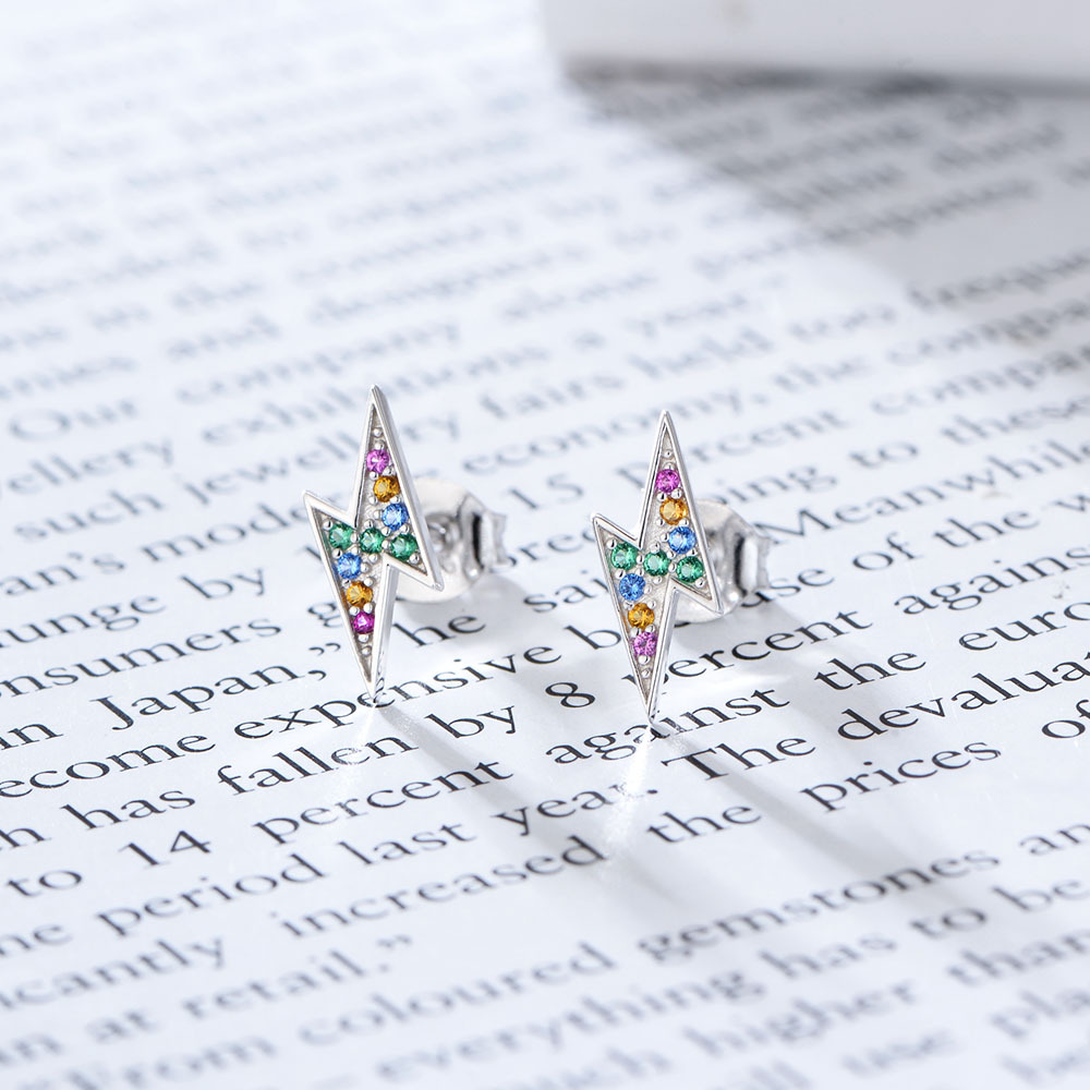 Geometric Lightning Ear Studs