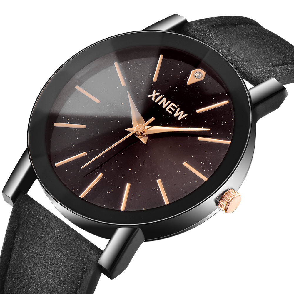 Mens Brand Watches Women Fashion Leather Quartz Wrist Watch