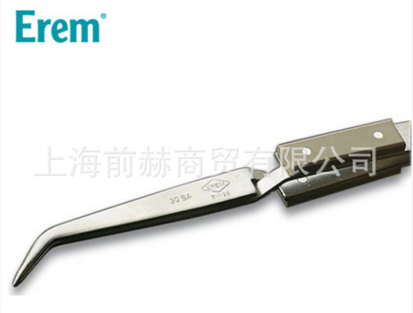 瑞士Erem镊子30SA尖细弯头30度150mm不锈钢反向隔热镊子