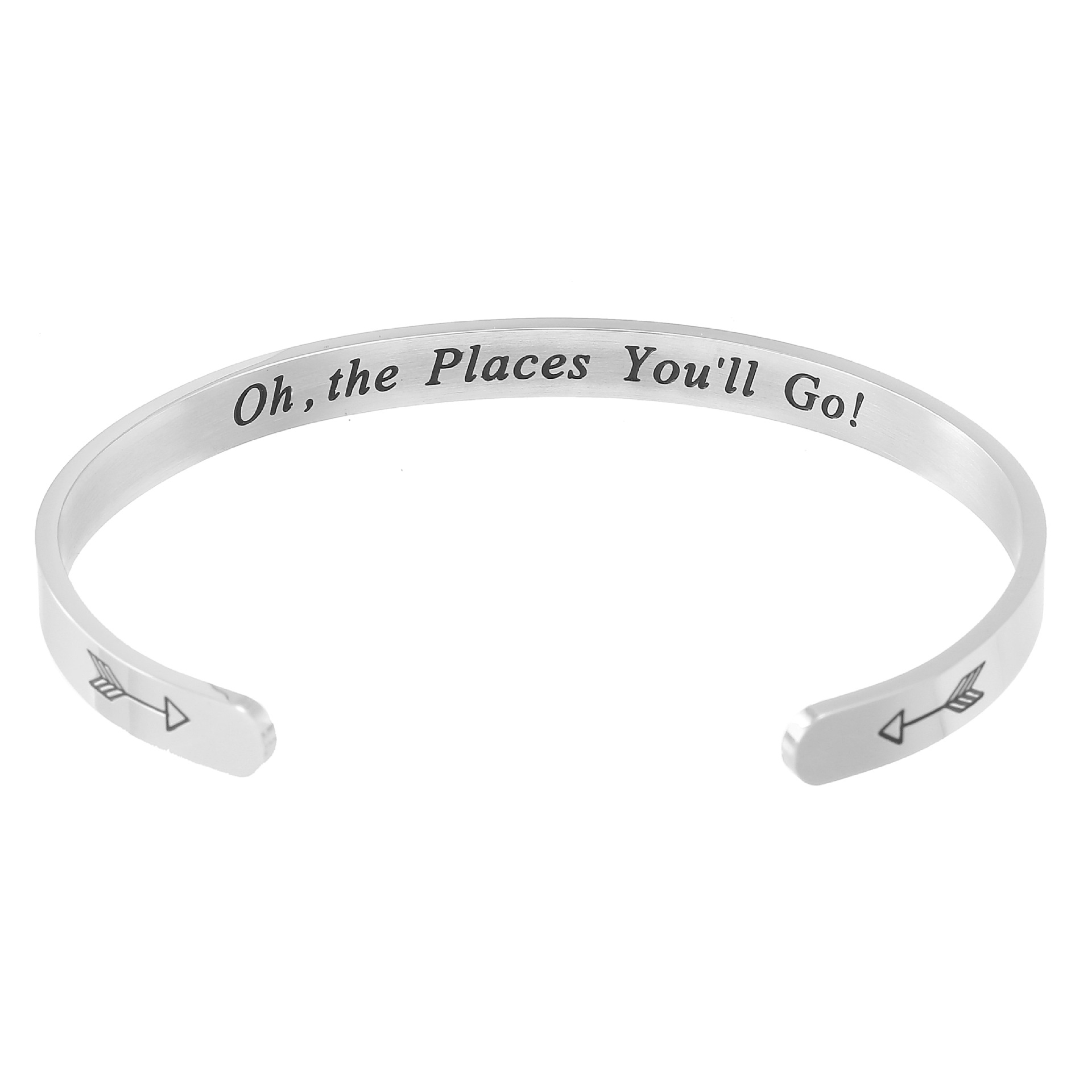 Yunna AliExpress Amazon nueva pulsera de doble flecha Keep fucking going pulsera de acero inoxidable