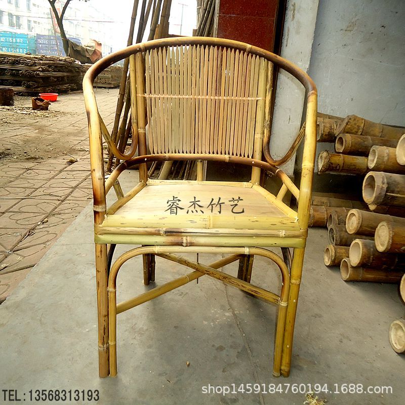 中式手工竹椅子靠背椅竹制家用休闲办公老式餐椅餐厅酒店户外复古-阿里巴巴