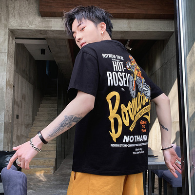 Short sleeved summer Korean Edition Trend man T-shirt handsome T-shirts Easy T-shirt Schoolboy leisure time half sleeve clothes