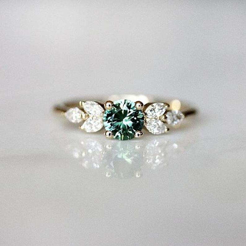 12g Weight Zircon Inlay Material Rings Classification Simple Style Flower Alloy Inlay Zircon Women's Rings
