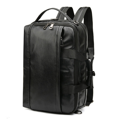 亚马逊新款男士PU电脑包 韩版休闲双肩背包 男包手提单肩包 批发