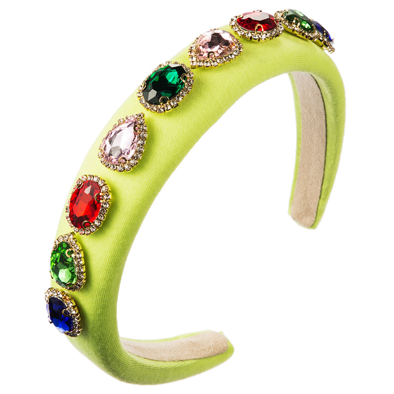Fashion Sponge Hair Hoop Female Diamond Multicolor Color Catwalk Fabric Hair Accessories display picture 11