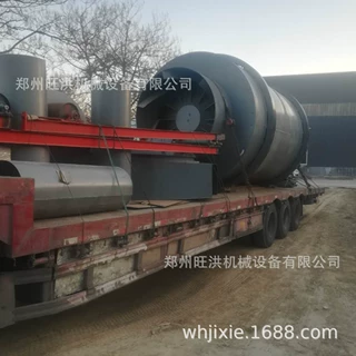 滚筒烘干机托轮回转窑干燥机回转煅烧干燥窑三层滚筒烘干机保温好