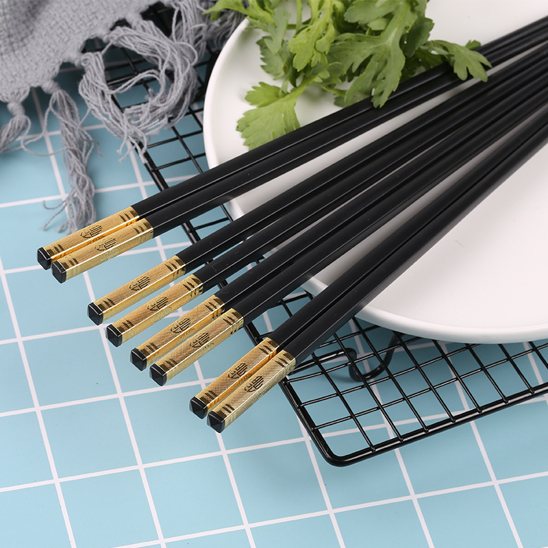 Chopsticks and Cutlery Set, 10 Pairs, Japanese Style, Durable, Bamboo Pattern, Food-Grade, Dishwasher Safe, Bamboo, Household Use
