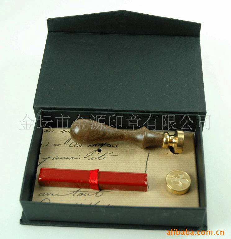 supply Wooden handle Gold-plated Copper Wax Wax seal suit seal