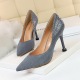 278-11 European and American fashion simple high-heeled suede stitching SNAKE-GRAIN women's shoes sexy slim nightclub single-shoe high-heeled shoes