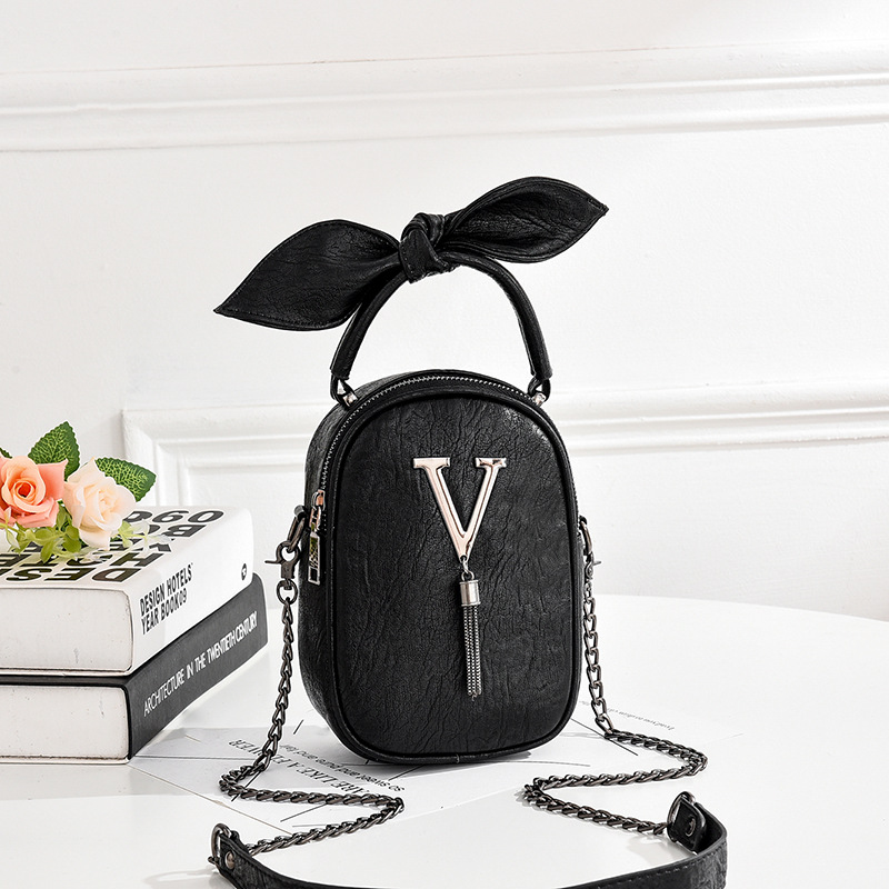 小包包女2020新款百搭蝴蝶结单肩斜挎皮包竖款手机零钱包一件代发