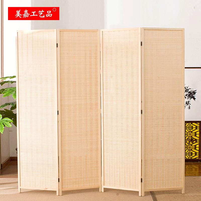Screen Simple Modern Screen Restaurant Partition Folding Hotel Porch Bamboo Decoration Wood Move Simple Folding Screen