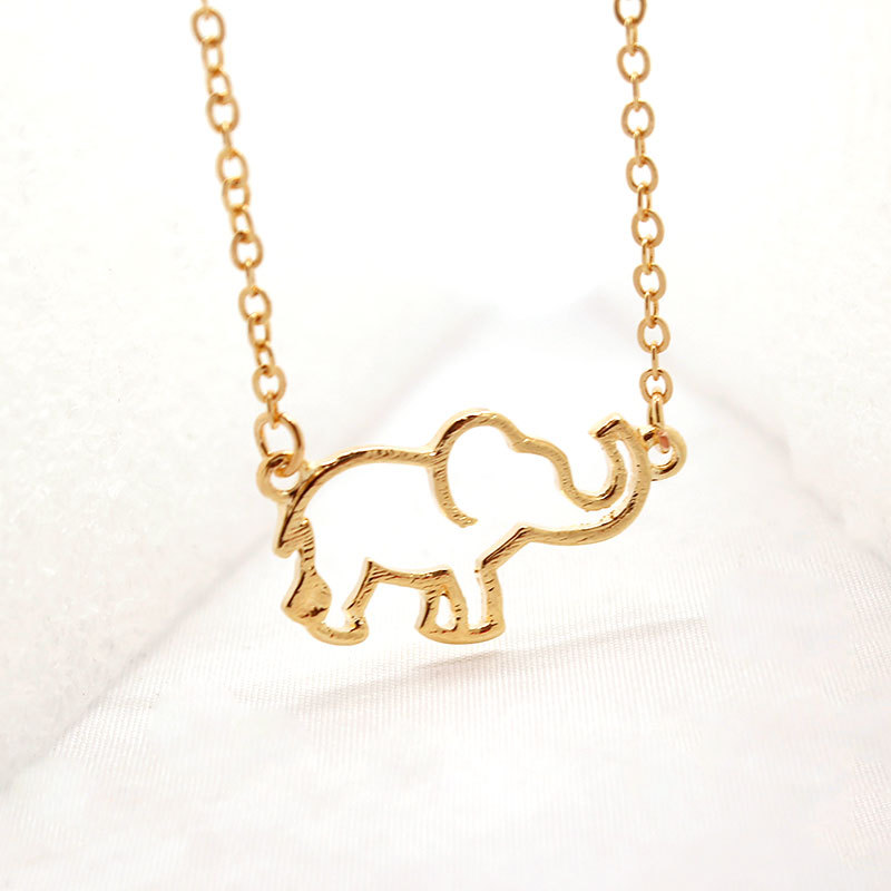 Style IG Mignon L'Éléphant Alliage Placage Évider Femmes Collier display picture 8