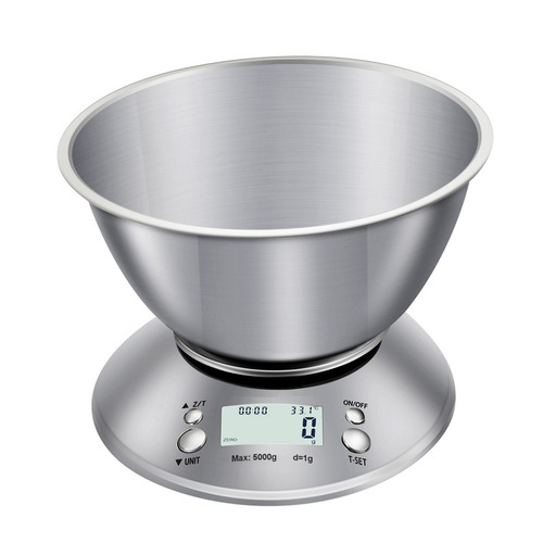 Factory Wholesale Stainless Steel Measuring Bowl with 5kg 1g Accuracy for Baking Food Gram Scale, Detachable Large Bowl Scale