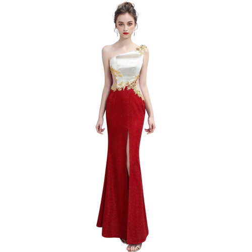 Evening dresses vestido de noche Nightclub Sexy Princess Dress nightclub KTV Off Shoulder Evening dress evening show with long slit