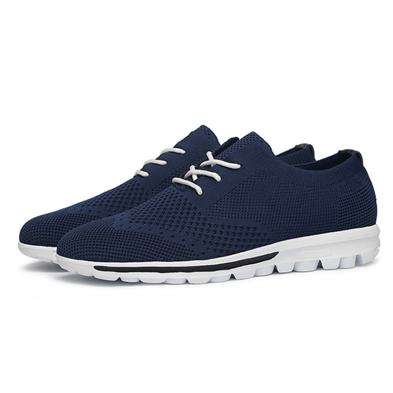 Men's Breathable Flyknit Running Shoes Lightweight Casual Trainers_voghion.com