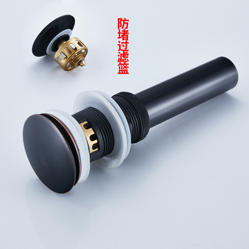 Negro cuenca escurridor rebote de estilo Europeo cuenca de cobre lavabo cuenca de vidrio Cuenca escurridor prensa Accesorios