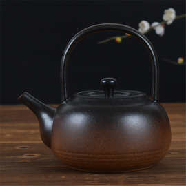 柴烧陶壶耐高温明火烧水壶大容量陶瓷水壶煮茶器电陶炉煮水壶茶具