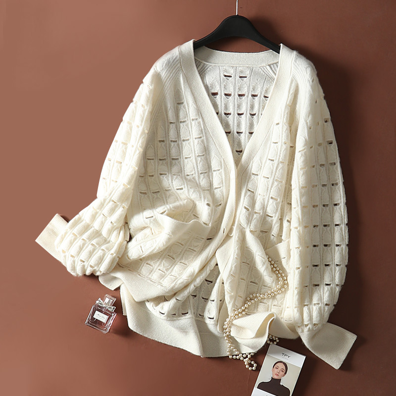 495克重~纯山羊绒~2019新款品质针织开衫羊绒衫女批发H21GS190210|ms