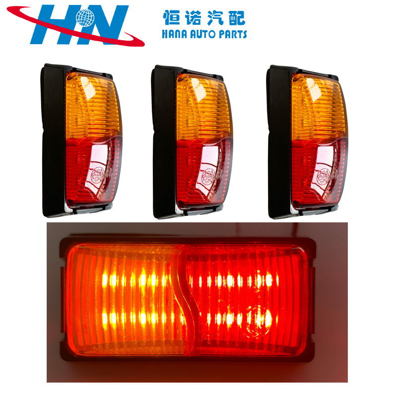 Los fabricantes FUENTE suministran la luz lateral del camión 8LED rojo y amarillo camión LED Luz de señal de luz lateral 10-30V luz de ancho