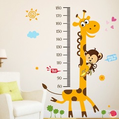 Removable Wall Sticker Height Chart for Kids' Room, Preschoolers, Kindergarten Decor, Self-Adhesive Giraffe Animal Cartoon