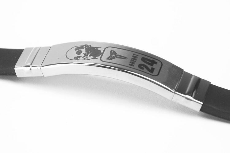 Fashion Letter Silica Gel Titanium Steel Handmade Bangle 1 Piece