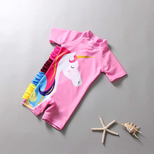 Children's swimsuit female cute INS unicorn girl baby baby one-piece sun protection swimsuit little princess swimsuit