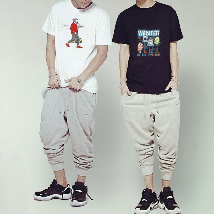 厂家直销2019男装短袖T恤圆领纯棉青少年夏季新款潮牌上衣半袖|ms