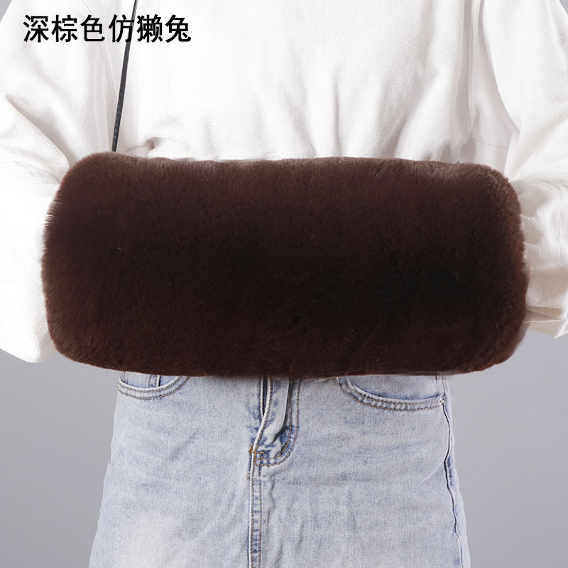 Imitación de piel de zorro protector de mano invierno engrosada mano más caliente de la mano manga de felpa almohada mano más caliente calentador de la mano