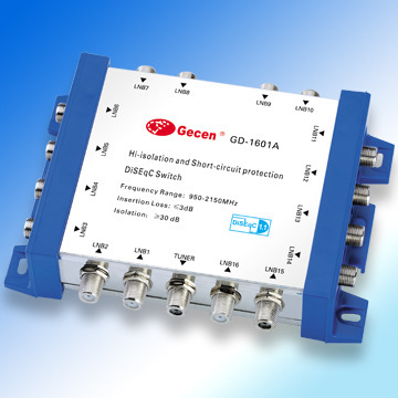 佳讯DiSEqC卫星切换开关高隔离GD-1601开关卫星十六切一切换器