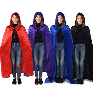 New death Cape Halloween Costume Black Gold Velvet Cape Cosplay party adult performance clothing wholesale