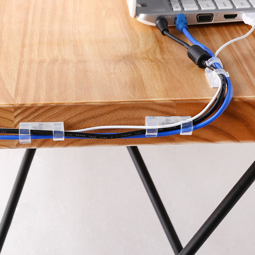 桌面墙面电线固线器数据线固定夹卡扣 自粘理线器网线收纳整理