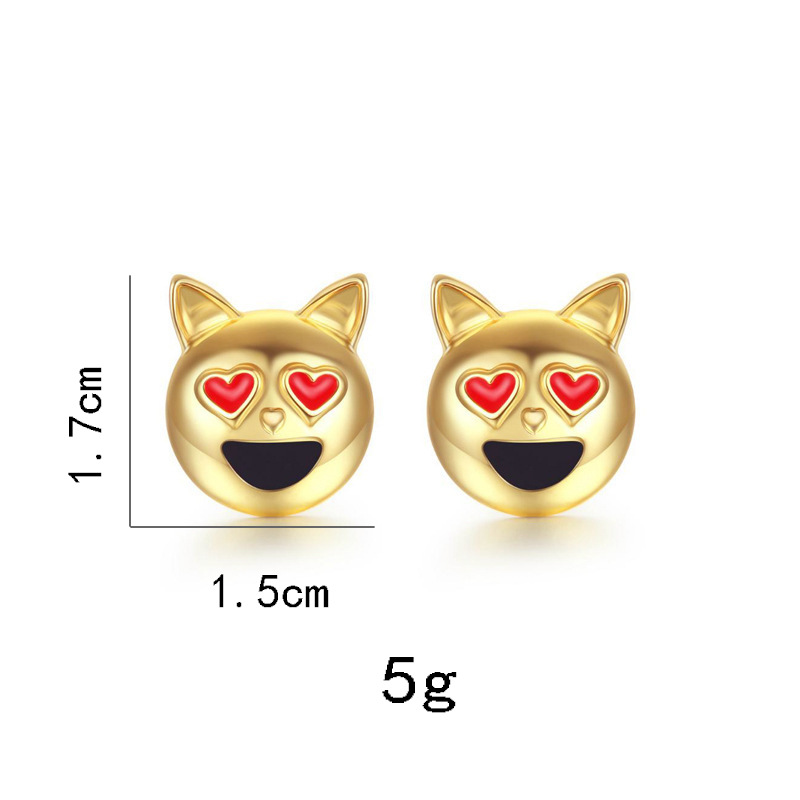 Alloy Oil Dripping Fashion Smile Emoji Dogs Ladybugs Earrings Nihaojewelry display picture 9