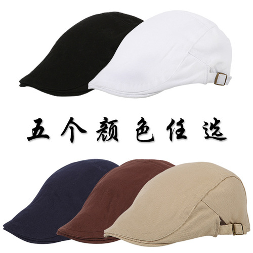 British style men's forward hat wholesale autumn and winter casual all-match cotton duck tongue sun hat beret for men