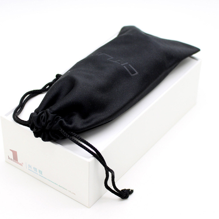 眼镜布抽绳袋 深圳厂家销售批发眼镜布拉绳袋，可按要求丝印logo