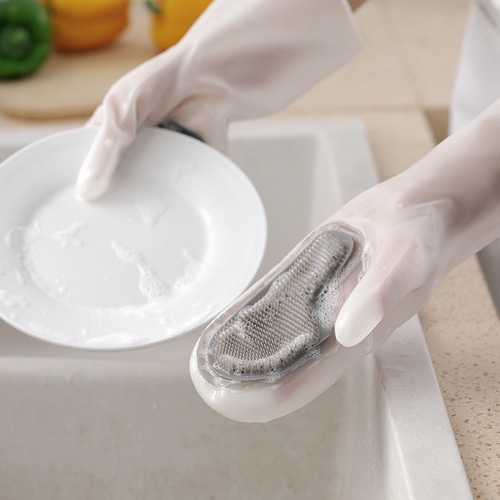跨境魔术刷手套洗碗刷家务手套隔热厨房硅胶洗衣手套