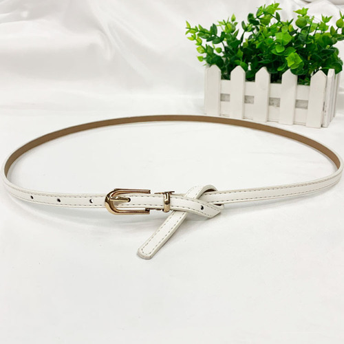 Wenshi Korean version women's thin belt soft leather pin buckle PU small clip buckle belt decoration with dress adjustable belt
