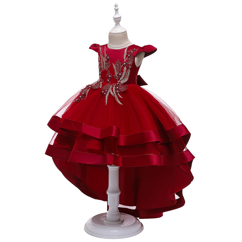 Children's Wedding Dress Girls' Tail Dress Skirt Princess Pettiskirt display picture 9