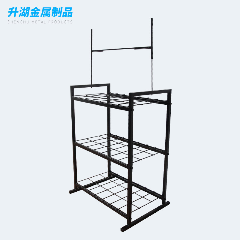 批发黑色展架可拆装汽车电池机油货架金属铁线层网展示架