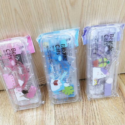 学生用品卡通多功能数学绘图套装 金属圆规7件套 剑峰9011