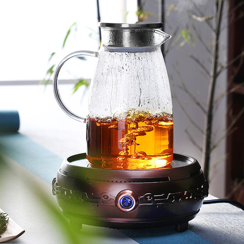 Household heat-resistant glass cold kettle high borosilicate large capacity explosion-proof heat-resistant cold kettle glass flower teapot cold water cup