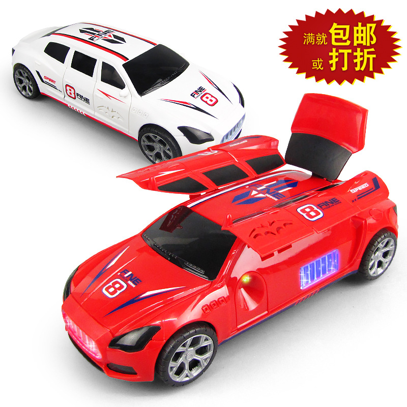 Nuevo coche de juguete eléctrico educativo para niños universal música ligera móvil de cuatro puertas puesto de venta caliente al por mayor juguetes