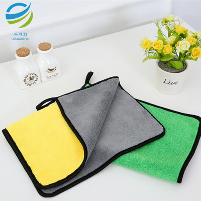 廠家批發珊瑚絨加厚洗車毛巾 吸水不掉毛擦車巾汽車清潔定制LOGO