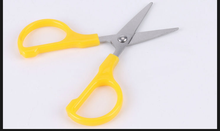 批发家用不锈钢儿童安全手工小剪刀 多功能塑料柄迷你剪纸剪刀详情9