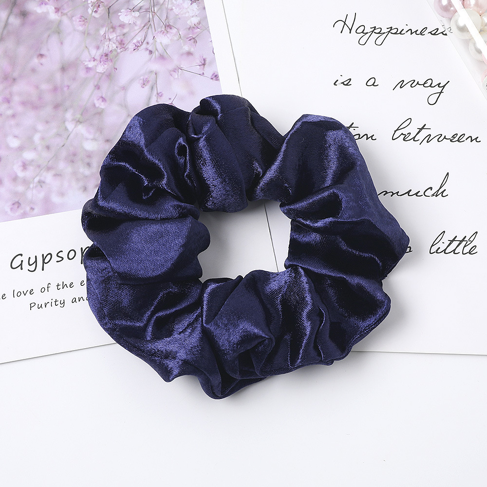 New Fashion Bright Color Satin Fabric Glitter Velvet Cheap Hair Ring Wholesale display picture 1