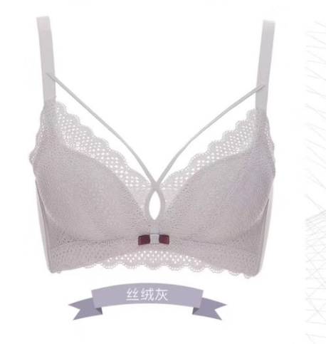 Entidad clásica ropa interior inalámbrica de las mujeres de la piel de algodón lado pecho pequeño empuje hacia arriba soporte superior sujetador ajustable 2085