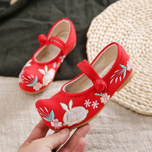  Hanfu shoes for kids baby bunny pattern princess shoes students ancient performance shoes