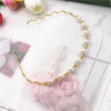 Hair accessory from pearl, wavy steel wire, headband, beaded bracelet handmade, Korean style, simple and elegant design