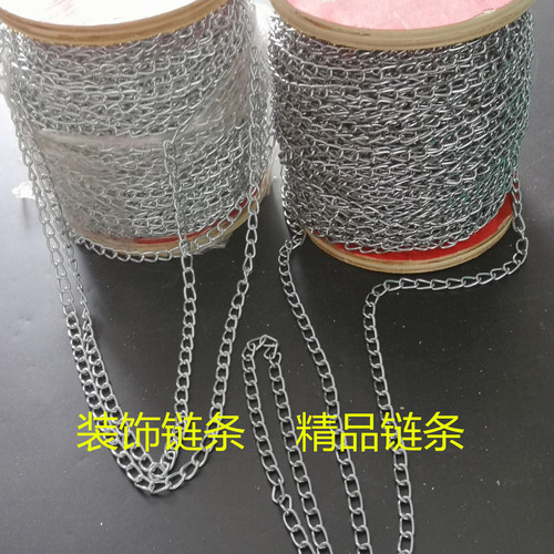 Manufacturer supply decorative chain daylight light pendant chain galvanized chrome plated small chain advertisement sign hanging chain pet chain light chain