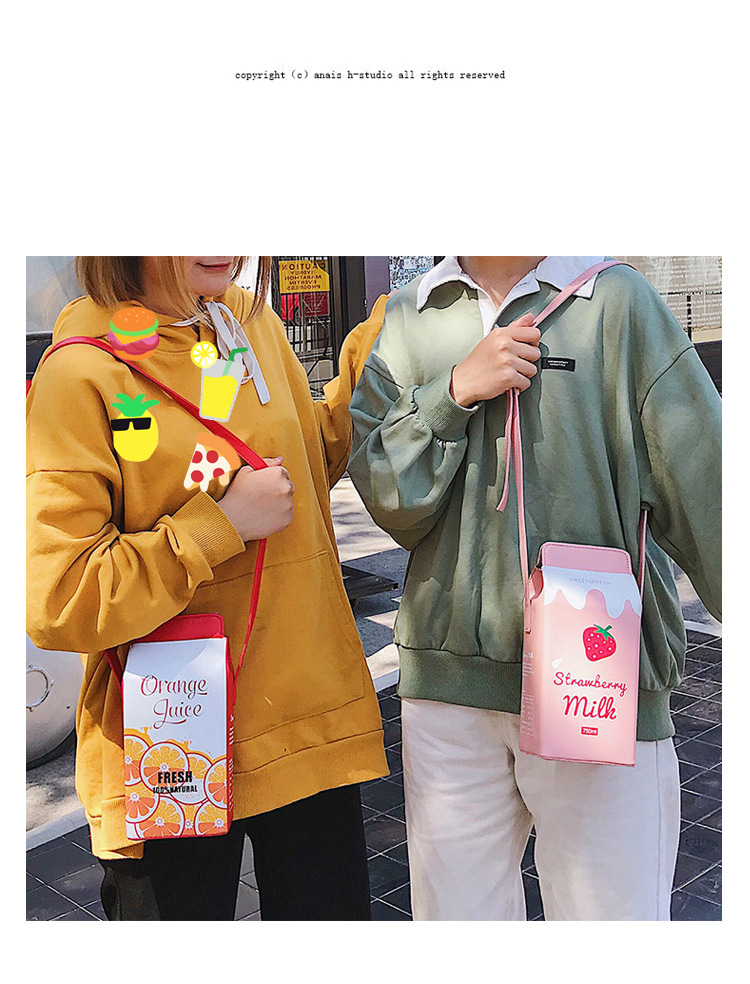 397g Weight Polyester Lining Material Magnetic Buckle Closure Type Single Shoulder Strap Strap Type Square Bag Bags Type Casual, Daily Occasion Pu Leather Material Fruit Pattern All Seasons Season Women'S Gender Cute Style Square Shape Orange, Rose Red Color Small Size Women's Small Pu Leather Square Bag Shoulder Bag 5